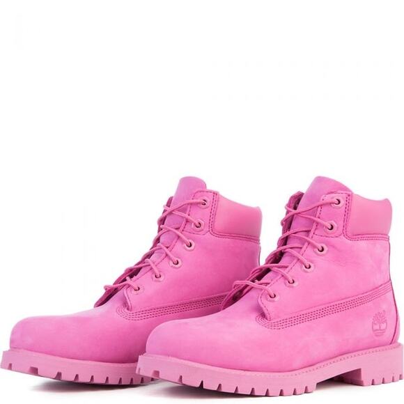 Timberland Women’s Pink Waterproof Boots Leather Lace-Up Outdoor Work Size 6 - Picture 1 of 13